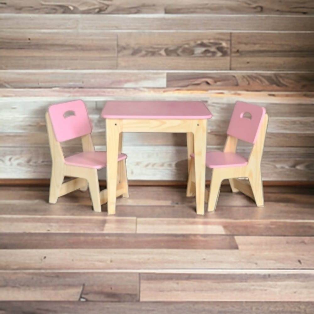 Mesa Infantil C/ 2 Cadeiras Rosa