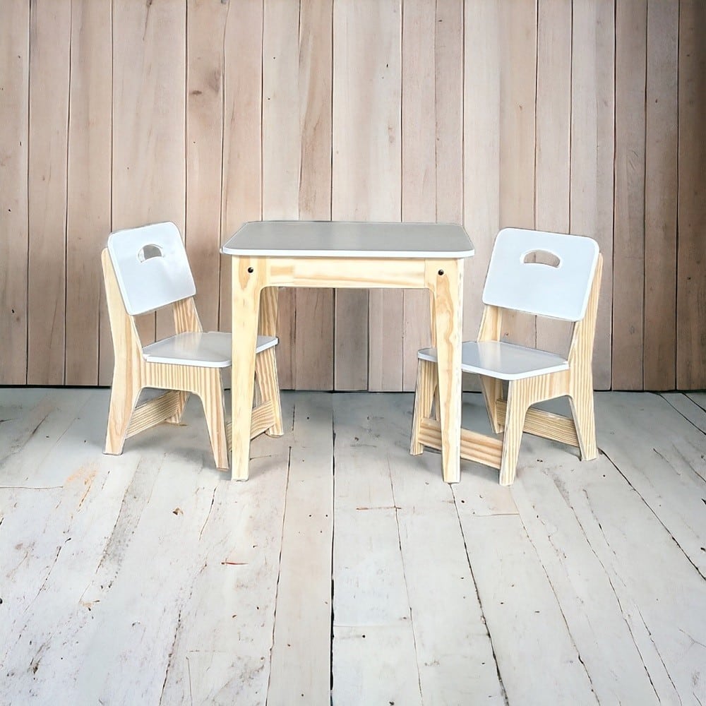 Mesa Infantil C/ 02 Cadeiras Branca
