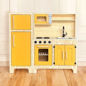 Conjugado Cozinha E Geladeira Em Pinus Amarelo