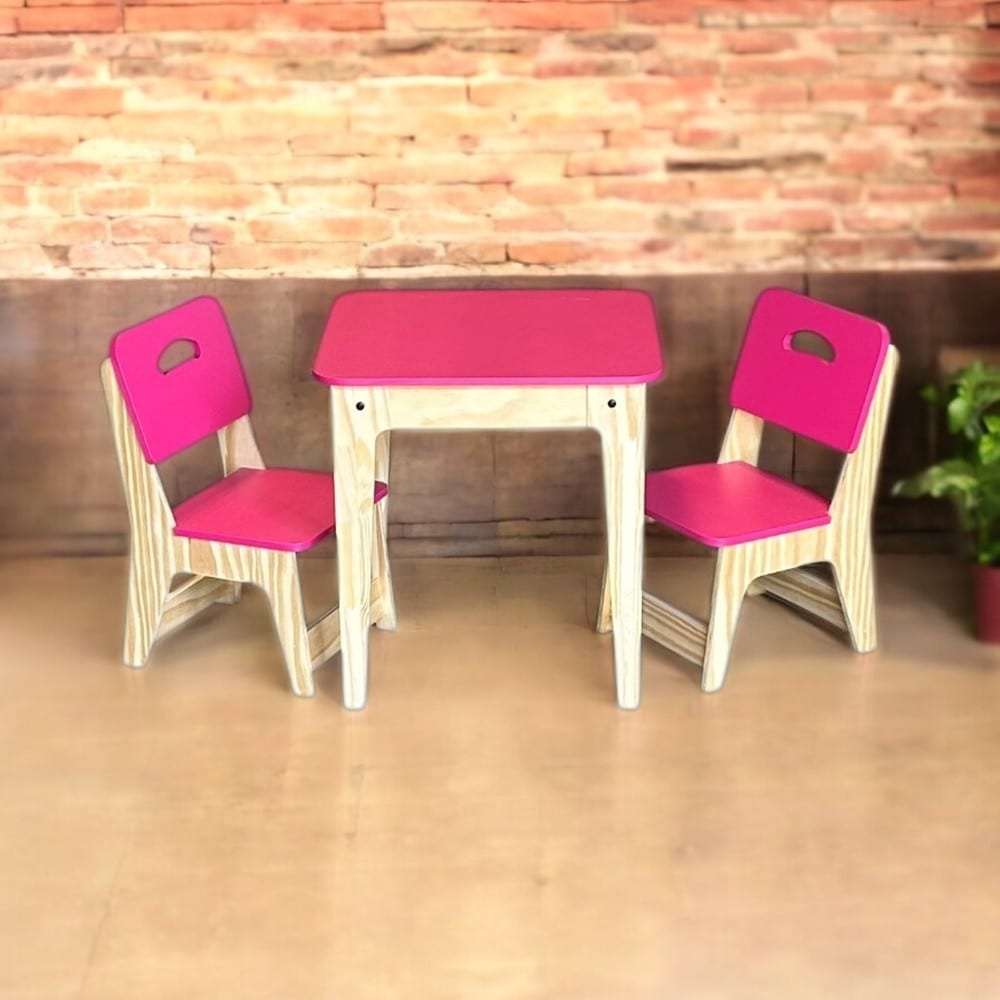 Mesa Infantil C/02 Cadeiras Pink