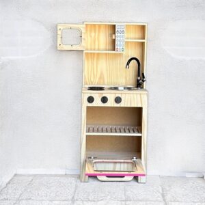Cozinha Mini Em Pinus Pink