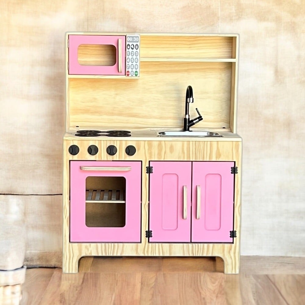 Cozinha Em Pinus Rosa