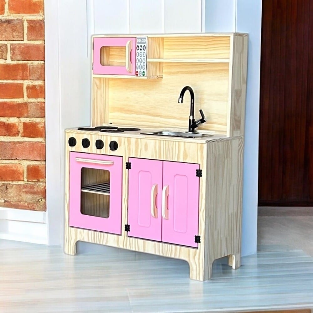 Cozinha Em Pinus Rosa