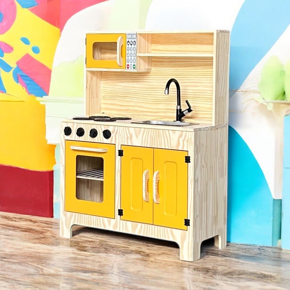 Cozinha Em Pinus Amarela