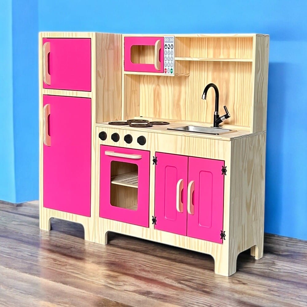 Conjugado Cozinha E Geladeira Em Pinus Pink