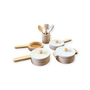 Conjunto De Panelinhas E Utensilios 9 Peças Branco Ref.8502
