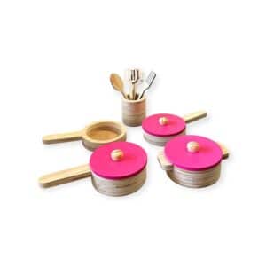 Conjunto De Panelinhas E Utensilios 9 Peças Pink Ref.8504