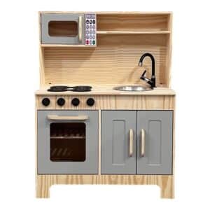 Cozinha Em Pinus Cinza Claro Ref.8312