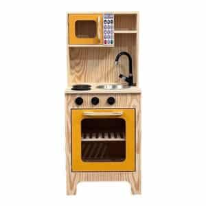 Cozinha Uma Porta Em Pinus Amarelo Escuro Ref.8353